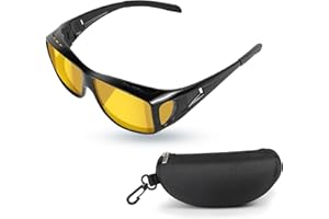 iLonyro Night Vision Glasses,Night Driving Glasses - for Men Women,Anti Glare,Polarized,Night Vision Glasses for Driving, Night time, Fit Over Glasses,deals of the day clearance