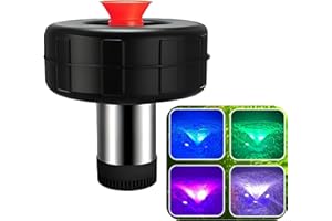 GXELZK Pond Fountain Aerator Stainless Steel1HP 750W 110V, RGB Colorful Lights with Remote Control. 100 Feet Power Cord, Provides Efficient Aeration Fountain System for Large and Small Ponds.