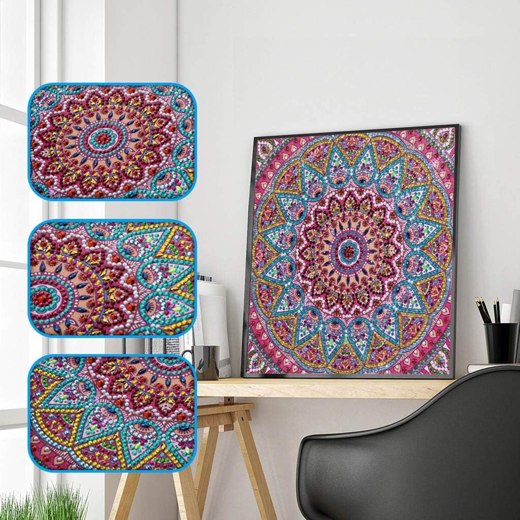 Coohole DIY 5D Diamond Painting by Numbers Kit Partial Drill Embroidery Rhinestone Pasted Mosaic Cross Stitch for Adults and Beginner Embroidery Arts Craft Home Office Decor