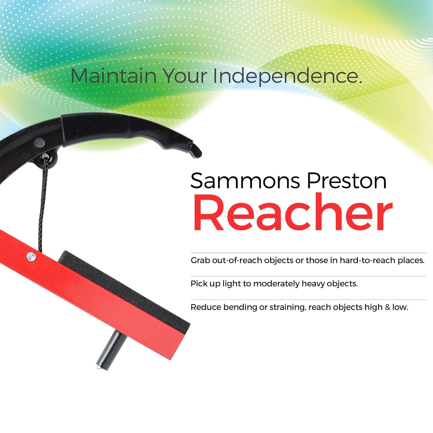 Sammons Preston Reacher, Blue, 26 Inch, Grabber Reacher Tool, Lightweight Trash Picker Grabber & Garden Nabber, Handy Aluminum Picker Up Tool & Reaching Claw, Portable Reaching Assist & Dressing Tool: Reaching Aids: Industrial & Scientific
