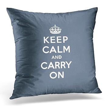 Amazon Com Vanmi Throw Pillow Cover Grey Keep Calm And Carry On