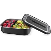 Bentgo MicroSteel Leak-Proof Bento Lunch Box, Microwave &amp; Oven-Safe | 5-Cup Capacity, Removable Divider, Airtight Lid, BPA &amp; PFAS-Free, Top-Rack Dishwasher-Safe (Carbon Black)