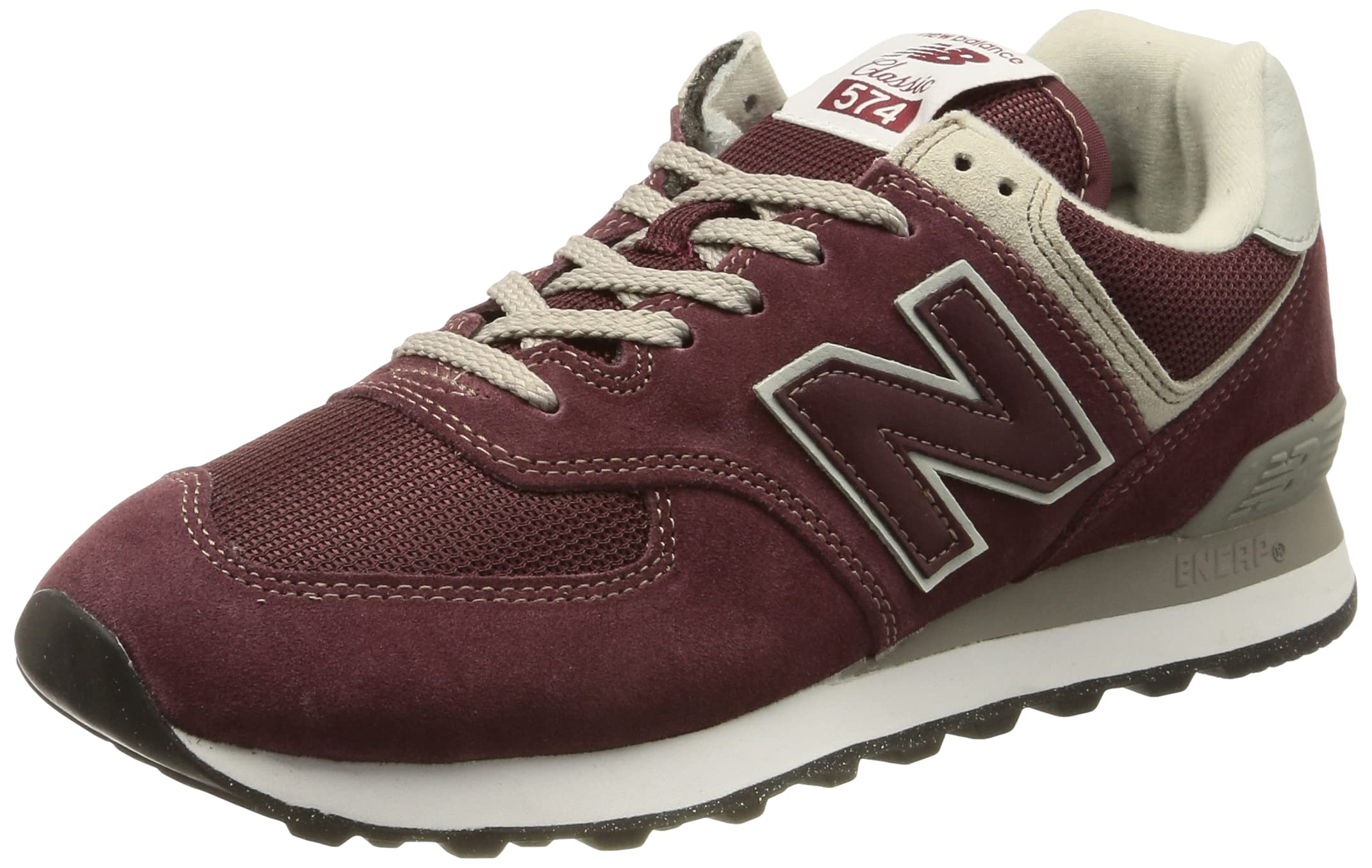 Photo 1 of New Balance Men's 574 Core Sneaker, Burgundy/White, 13