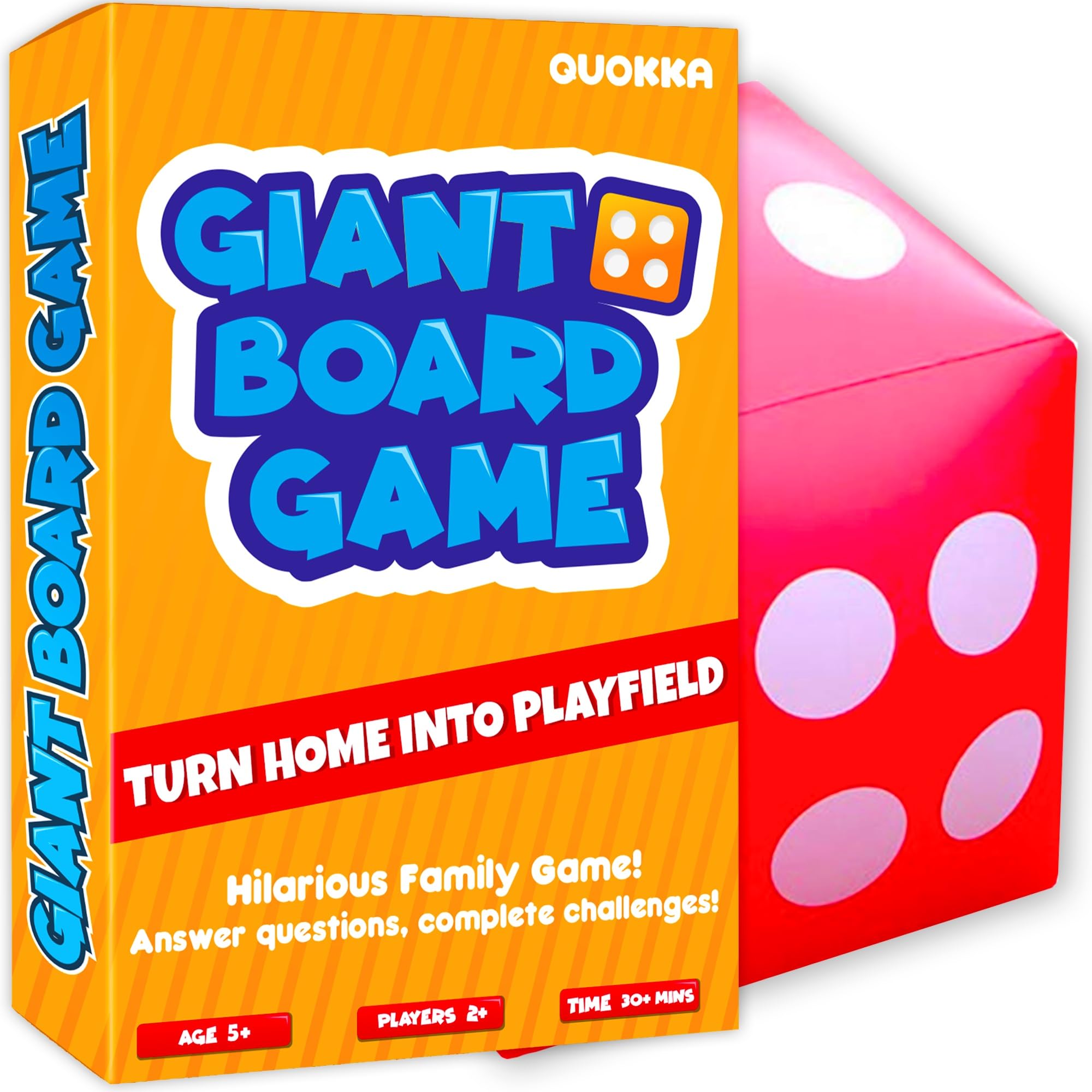 QUOKKA Garden Outdoor Games For Kids - Giant Board Games - Kids Card Games 8-12 - Activity Party Game & Quiz with Giant Dice