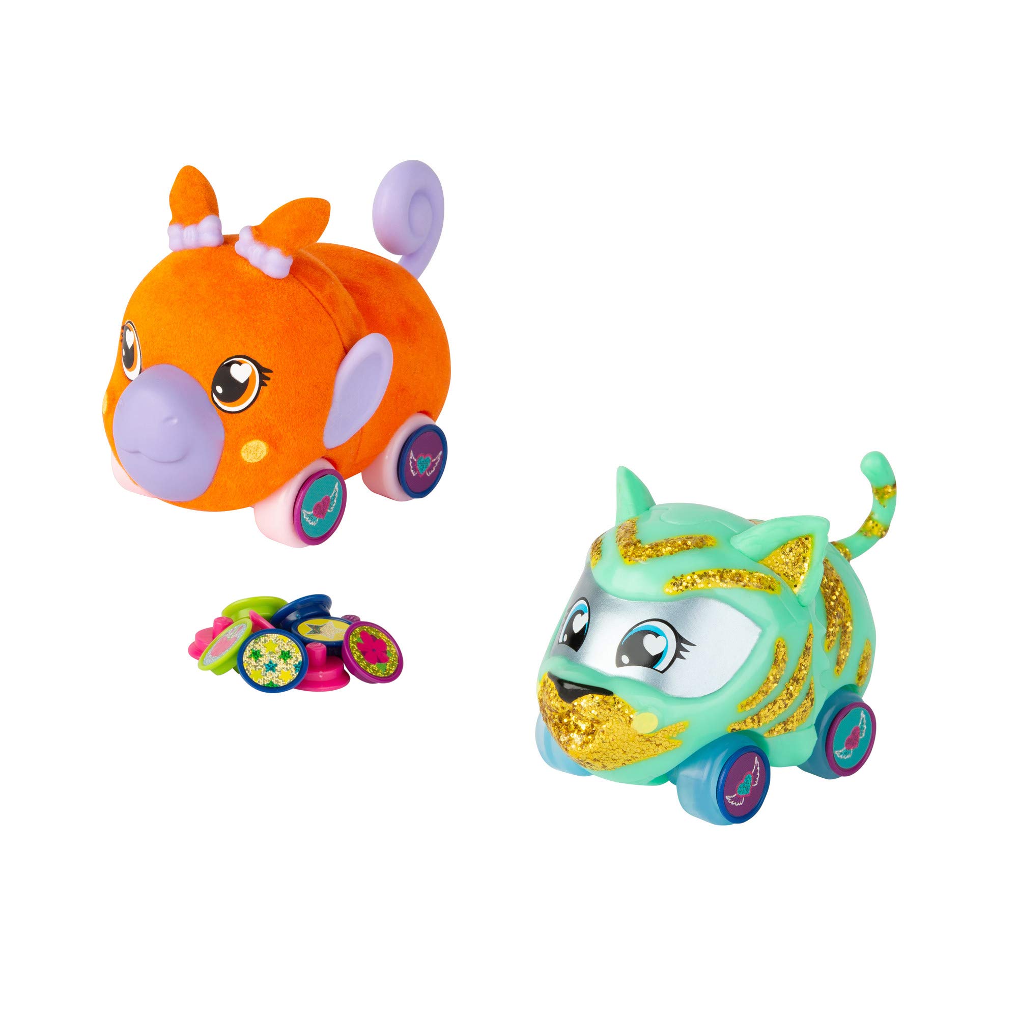 Ritzy Rollerz Cute Collectible Animal Girls' Toy Cars with Surprise Charms, Groovy Gabby and Cheery Cherry Besties, Playset for 4-8 Year Olds
