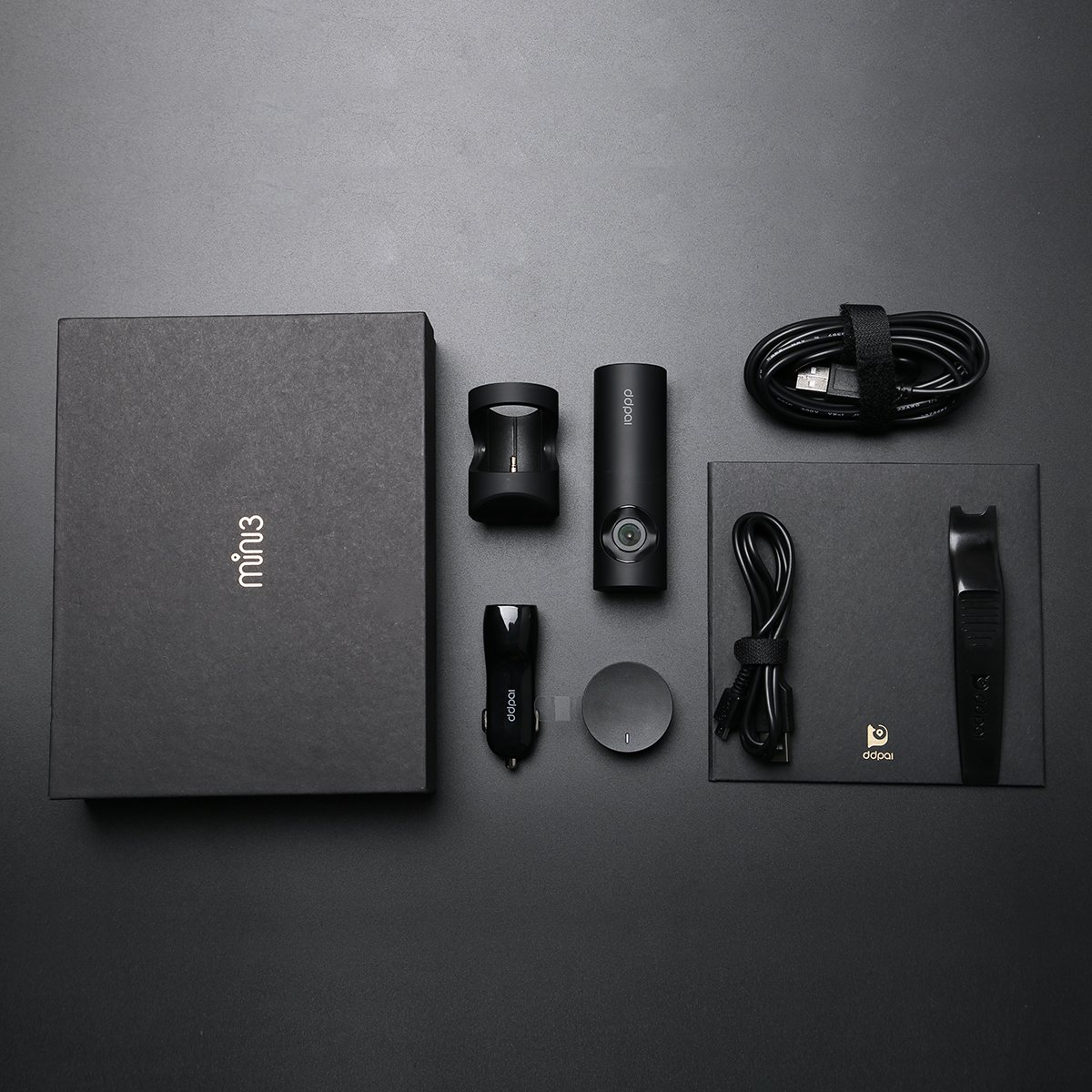 1600P Car Dash Cam, DDPai Mini3 Built-in 32G Car Recorder, 4-Lane Wide Angle with F1.8 Aperture, WDR HD Night Vision, Loop Recording, G-Sensor