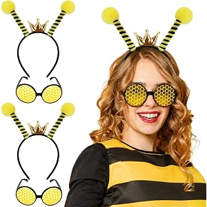 Coopay Halloween Headband & Glasses Costume Accessories (Alien/Antenna/Bee) | Butterfly, Antenna, Alien, Bee, Bug, Headband,