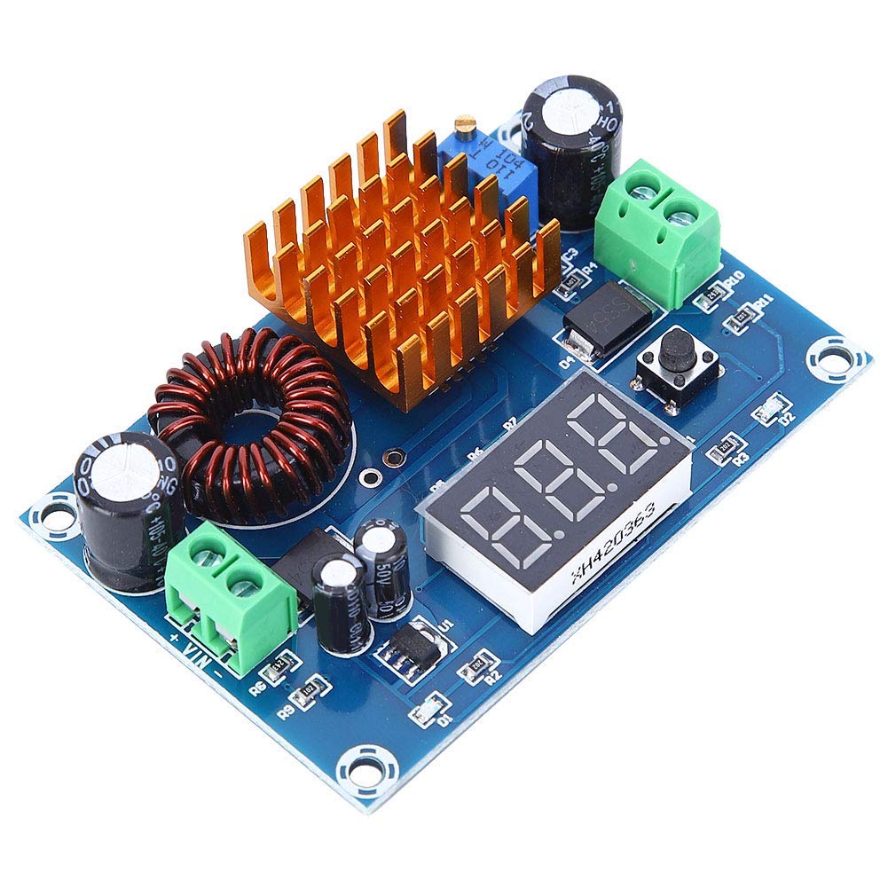 Akozon Boost Converter, XH-M411 DC-DC Digital Step Up Converter Boost Board 3-35V to 5V-45V Power Supply Module 5A, DIY Charger Large Power Module