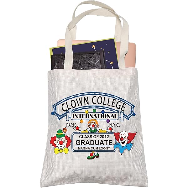 HOLLP Clown Lover Crossbody Bag - Canvas Clown College Gift For BFF, Graduation, Themed Parties, Small & Waterproof