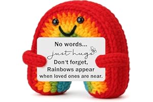 BuiltFit Sympathy Memorial Bereavement Gifts - No Words, Just Hugs, Handmade Crochet Rainbow Grief Grieving Sentimental Gift for Loss of Loved One Friends Mom Dad Women Men Father Mother Pets Dog Cat