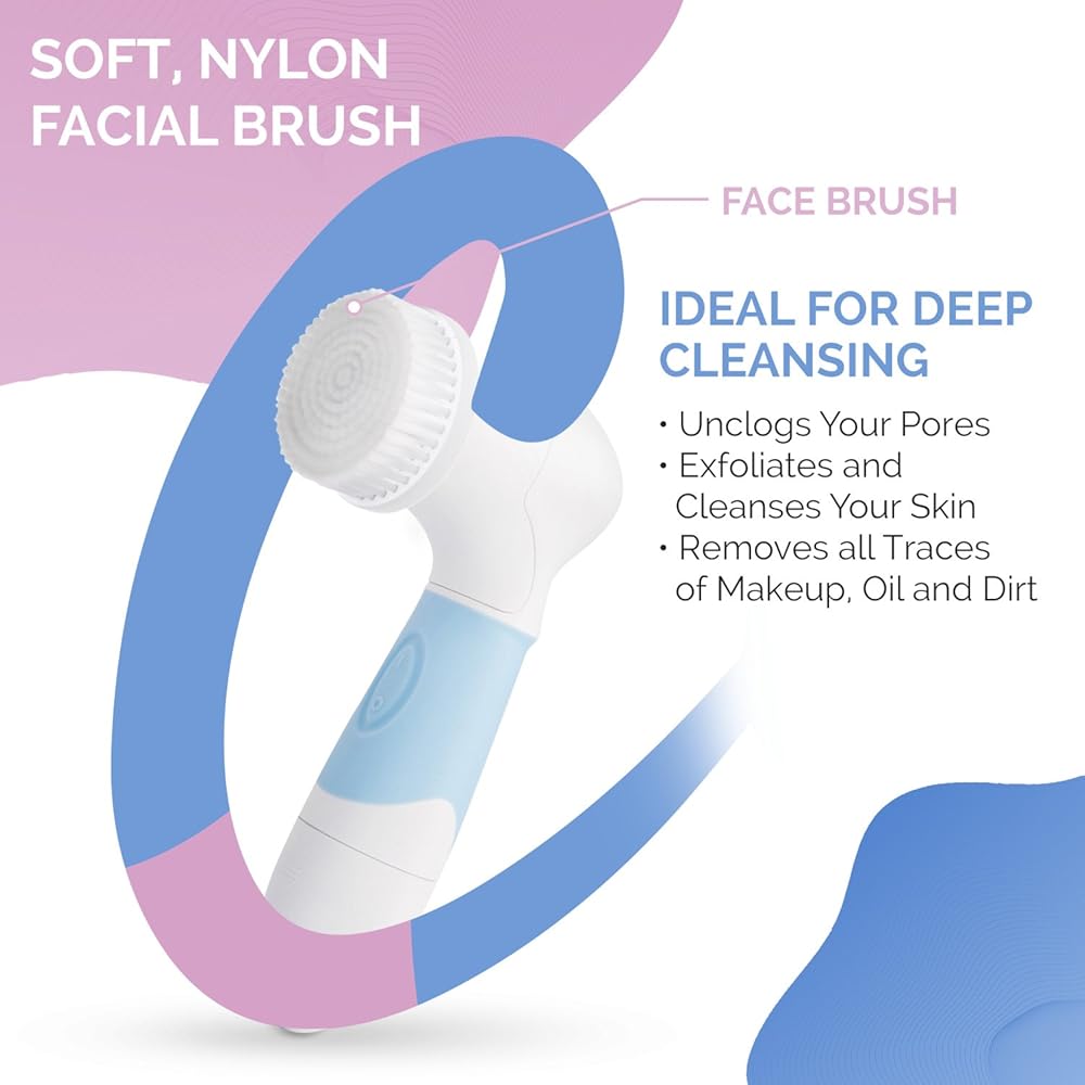6 Piece Waterproof Facial Brush Cleansing System aooty