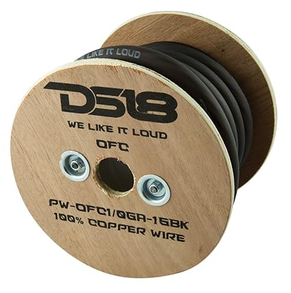 Amazon.com: DS18 PW-OFC1/0GA-15BK True 1/0-Gauge Ultra Flex OFC Oxygen Free Copper Ground Power Cable, 15, Black: Cell Phones & Accessories