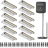 SOROP 8 Inch Retaining Wall Lights 5W Hardscape Lighting IP66 Waterproof Low Voltage Step Lights Outdoor 2700K Landscape Ligh