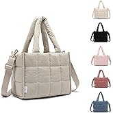 NOL Natural Organic Lifestyle Women's Nylon Lunch Cooler Quilted Tote Bag Puffy Insulated Lunch Bag for Women, Lightweight Waterproof Lunch Box for Work, Picnic, Outdoors,Khaki
