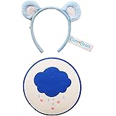 Care Bears Grumpy Bear Ears and Patch Costume Kit for Adults with Headband and Iron-On Patch Accessory Set