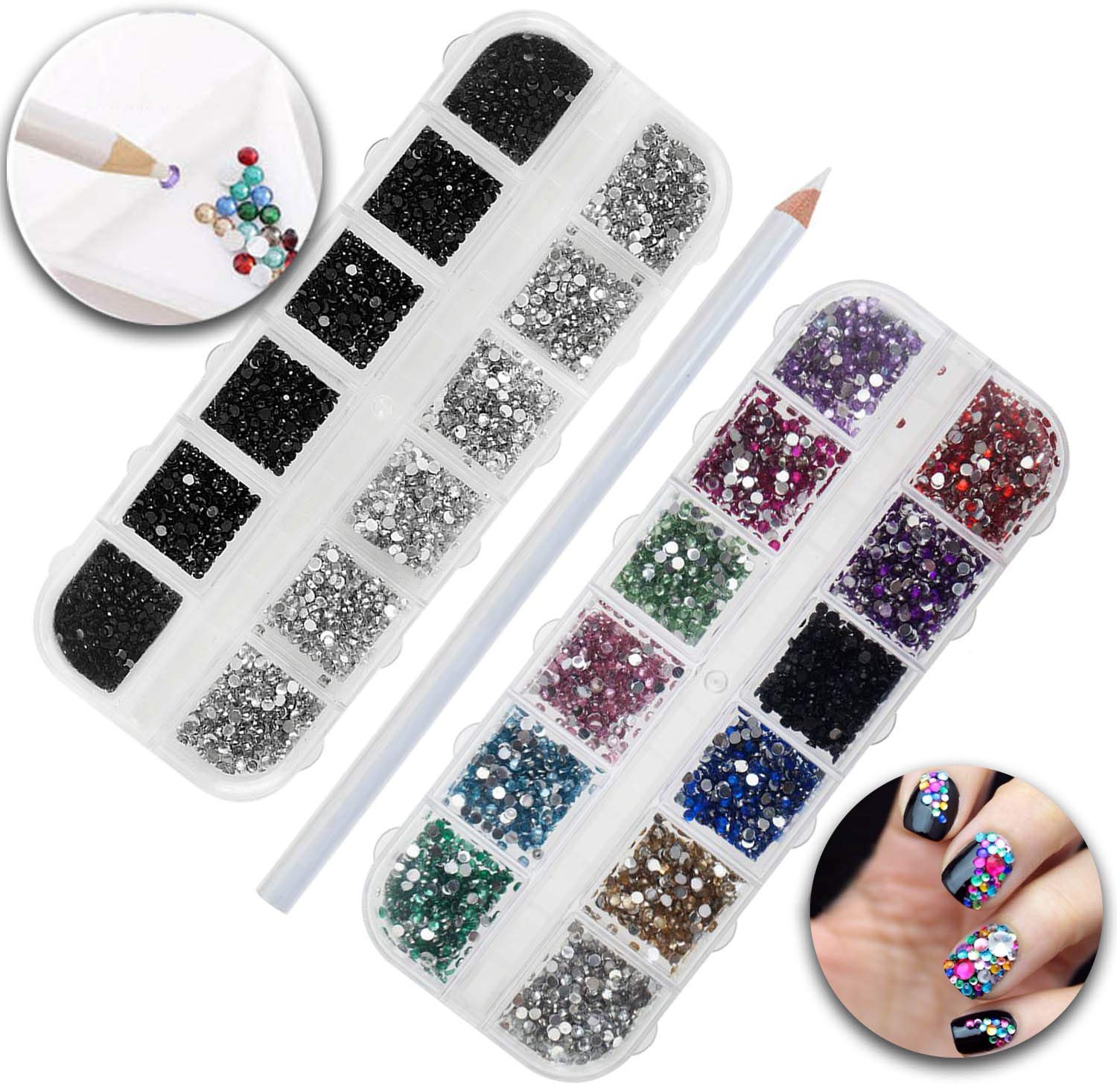 Amazon Com Vaga Nail Art Kit 3000pc Nail Salon Games Rhinestones