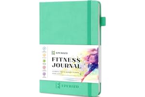 EPEWIZD Fitness Journal Hardcover 6- Month Workout Planner Undated Workout Log Book Home Gym Accessories for Women and Man(Green)