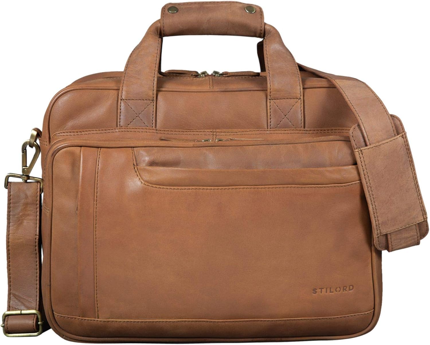 Borsa Business Uomo STILORD 'Alvaro' In Vera Pelle - Cartella Per PC 15.6", Tracolla Regolabile, Stile Vintage - Foto 10