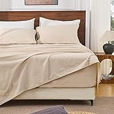 Bedlifes 100% French Linen Sheets Queen Size 18-24”Extra Deep Pocket 4-Piece Set Breathable & Moisture-Wicking,Soft & Durable Sheets for Thick Mattresses(Linen)