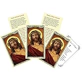 St Gertrude Prayer Card - with The Lord's Prayer Card - 5 Laminated Double Sided St Gertrude Holy Card - Prayer Of St Gertrude The Great For Souls In Purgatory Holy Cards Set, 6 Items Total