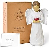 NINNSSOT Guardian Angel Figurines for Women, Healing Angel Statue Home Decor Thanksgiving Christmas Birthday Gifts Resin Angel Ornaments, Hand-Painted Memorial Gifts for Loss of Loved One