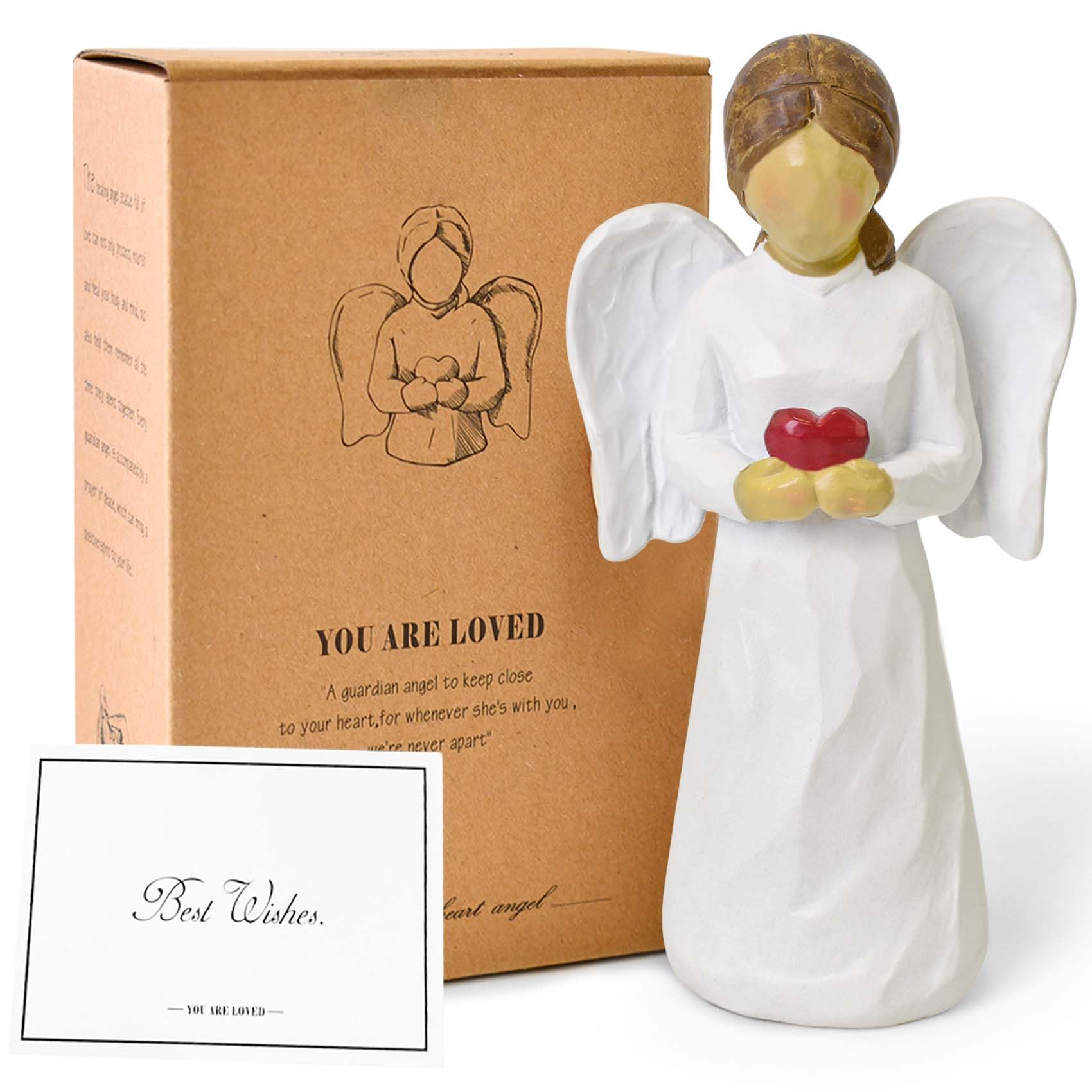 Guardian Angel Statue, Healing Angels for Women, Angel Gifts for Remembrance, Comfort, Hand-Painted Angel Ornament for Home Decor, Angel Figurines