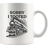 Panvola Sorry I Tooted Train Train Lovers Gifts For Dad Mom Husband Brother Sister Wife Friend Coworker Ceramic Mug (White, 11 oz)