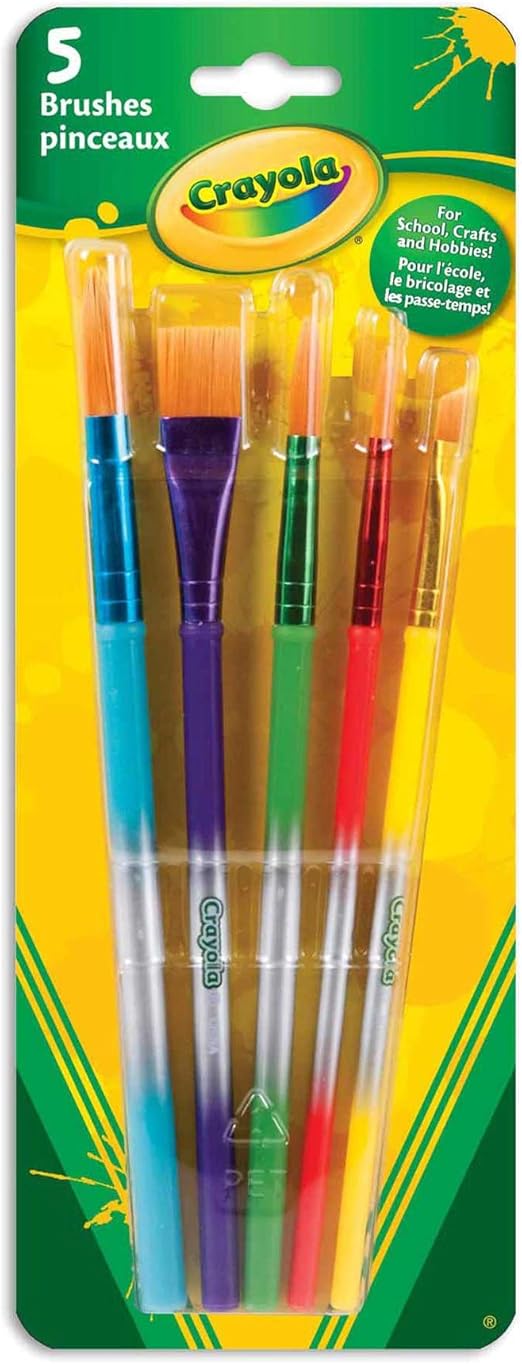 Crayola 5 Assorted Premium Paint Brushes Toys & Games