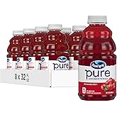 Ocean Spray® Pure Unsweetened Cranberry, 100% Cranberry Juice From Concentrate, 32 Fl Oz Bottle (Pack of 8)