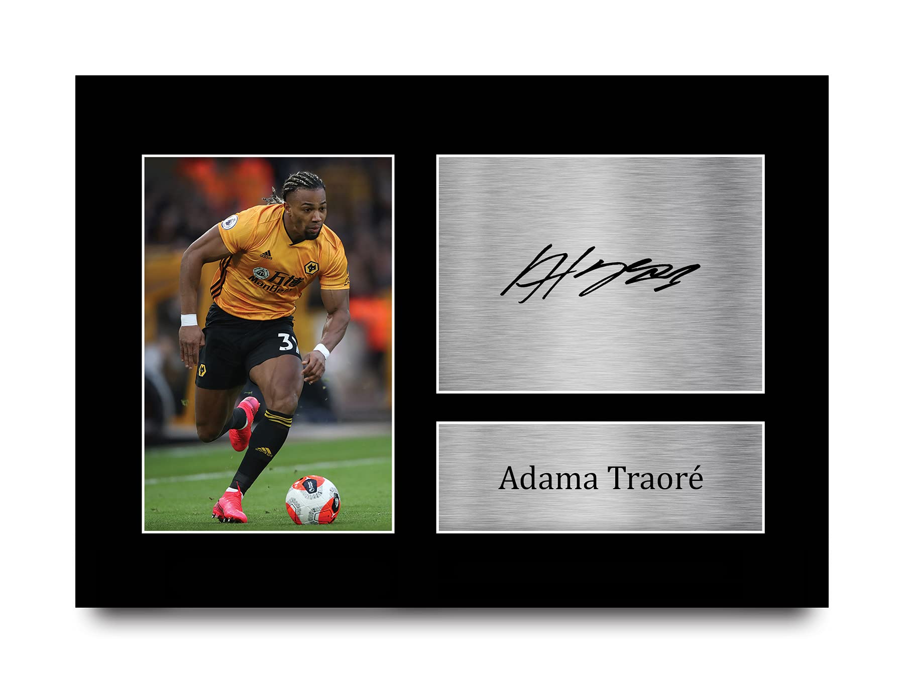 HWC Trading A4 Adama Traore Wolves Gifts Printed Signed Autograph Picture for Football Fans and Supporters