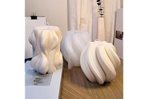 ASAISWO 2 Pack Spiral Candle Mold Wave Candle Mold Pillar Candle Mold Handmade Silicone Mold Silicone Mold for Candle Making Molds Resin Making Molds 3D Mold Resin Mold Clay Mold Pendant Mold