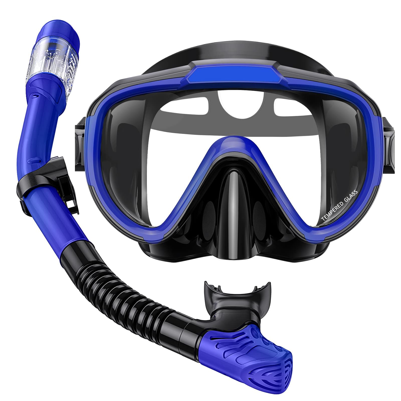 Lealinga Snorkel Set, Panoramic View Snorkel Mask, Anti-Fog Dry Top Snorkel Kit with Travel Bag, Diving Set for Snorkeling Scuba Diving Swimming Travel for Adults Kids Large