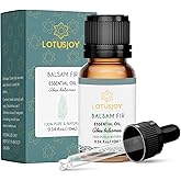 LOTUSJOY 100% Pure Organic Balsam Fir Essential Oil 0.34 Fl Oz, Natural Balsam Fir Oil in Amber Glass Bottle with Dropper for Diffuser Massage Skin Care DIY