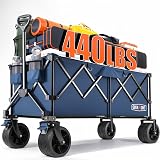 Overmont 300L Folding Festival Wagon Cart All Terrain Wide Wheels