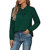 CZYINXIAN Womens Dressy Chiffon Blouse Business Work Casual Tie Neck Shirt Tops