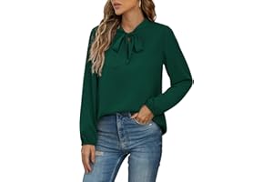 CZYINXIAN Womens Dressy Chiffon Blouse Business Work Casual Tie Neck Shirt Tops