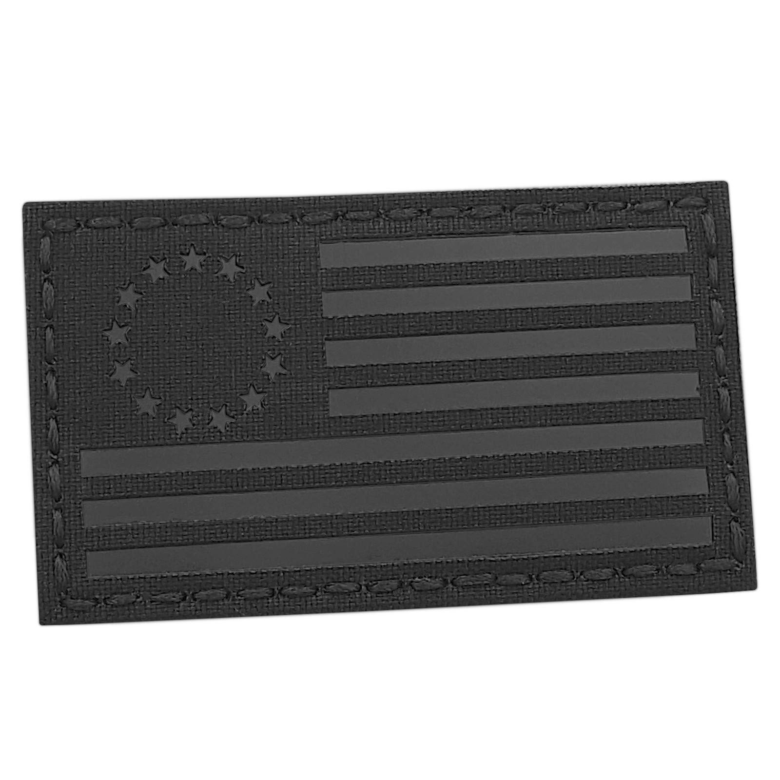 IR Blackout Betsy Ross USA American Flag 2x3.5 IFF Tactical Morale Touch Fastener Patch
