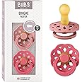 BIBS Pacifiers - Boheme Collection | BPA-Free Round Nipple | Nautral Rubber Latex | Made in Denmark | Set of 2 Vanilla/Peach Color Premium Soothers | Size 0-6 Months