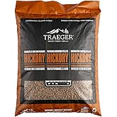 Traeger Grills Hickory 100% All-Natural Wood Pellets for Smokers and Pellet Grills. BBQ, Bake, Roast, and Grill, 20 lb. Bag