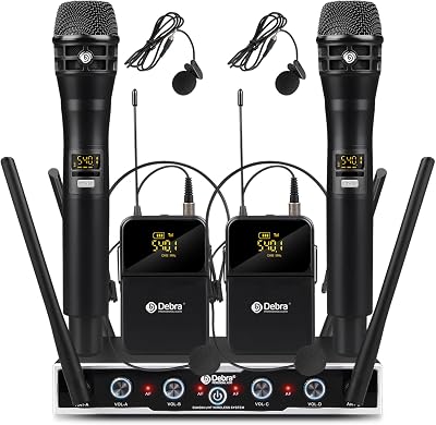 D Debra UHF Wireless Mic System 4x16 Channels Bodypack Headset Lavalier