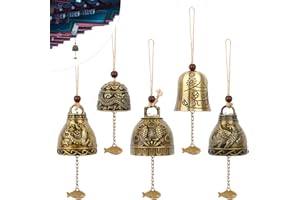 5 Pieces Chinese Feng Shui Bell, Vintage Fengshui Wind Chimes Hanging Charm Wind Chime for Home Garden Decor