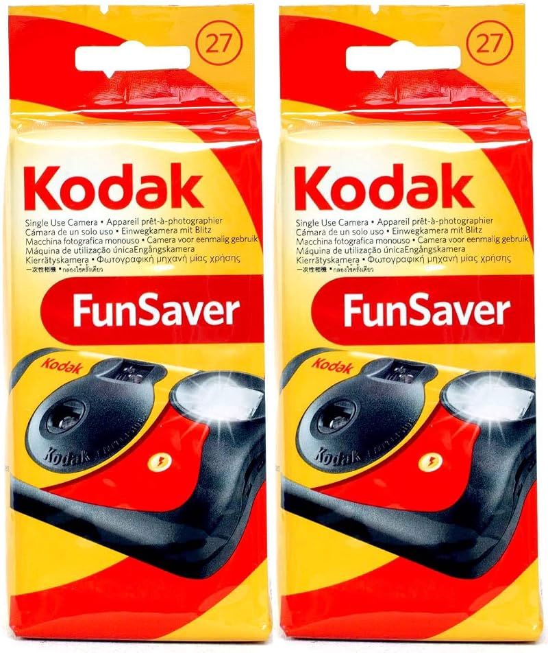 Kodak 2 Pack FunSaver Disposable Camera with Flash 800 ISO 27 Exposures