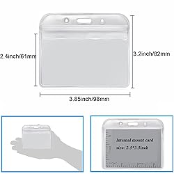 YOUOWO 2 Pack Horizontal Clear ID Badge Holders