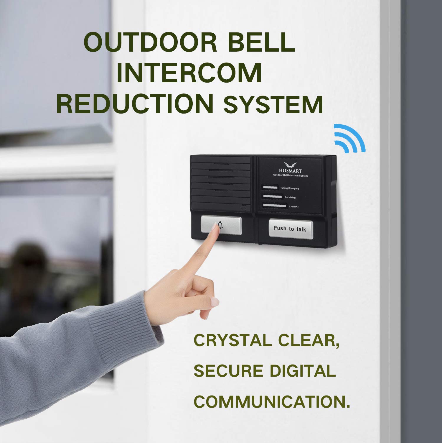 Hosmart 1500FT Wireless 7Channel Digital FM Wireless with Outdoor Doorbell