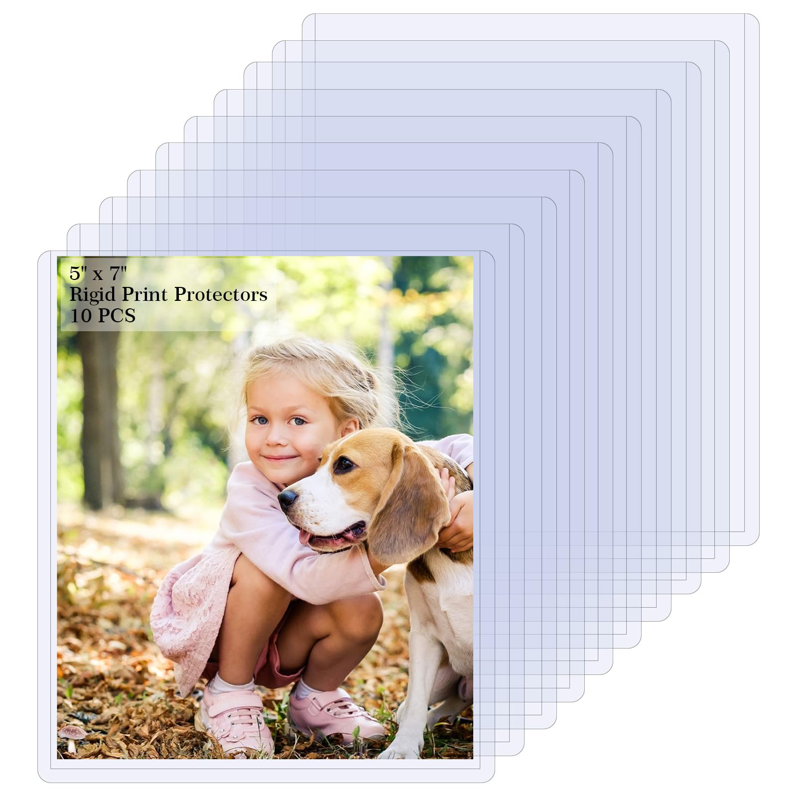 Photo 1 of 10 Pcs 5x7 Toploader Card Sleeves Protectors, Clear Waterproof 5x7 Card Sleeves, Rigid Jumbo Cards Top Loader, Hard Plastic Cards Sleeve for Photos Documents Collectibles Album Paper Holder