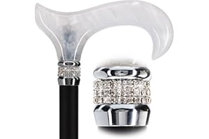 Royal RC Canes Stylish Walking Sticks – Rhinestone Collar Designer Adjustable Canes Colorful – Best Gift for Men and Women Light Weight Aluminum Shaft & Safe to Walk