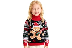 Lovefairy Kids Ugly Christmas Sweater for 2-7 Years Toddler Thick Xmas Pullover Girls Boys Novelty Turtleneck Funny Top