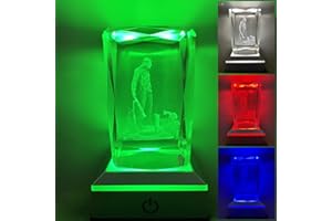 POCOSER Horror Movie Merchandise Gifts Classic Character Figures 3D Crystal Lamp with Base, Scary Colorful LED Night Light Christmas Gift for Party Men Women Lover Fan Merch Collector