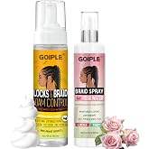 Braid Foam Control Mousse Hair Braiding Mousse for Twist, Locs, Braids Lightweight - Braid Spray Rose Mint for Dreads, Dreadlocks, Locks Spray Rose Water for Itchy Scalp (2PCS)