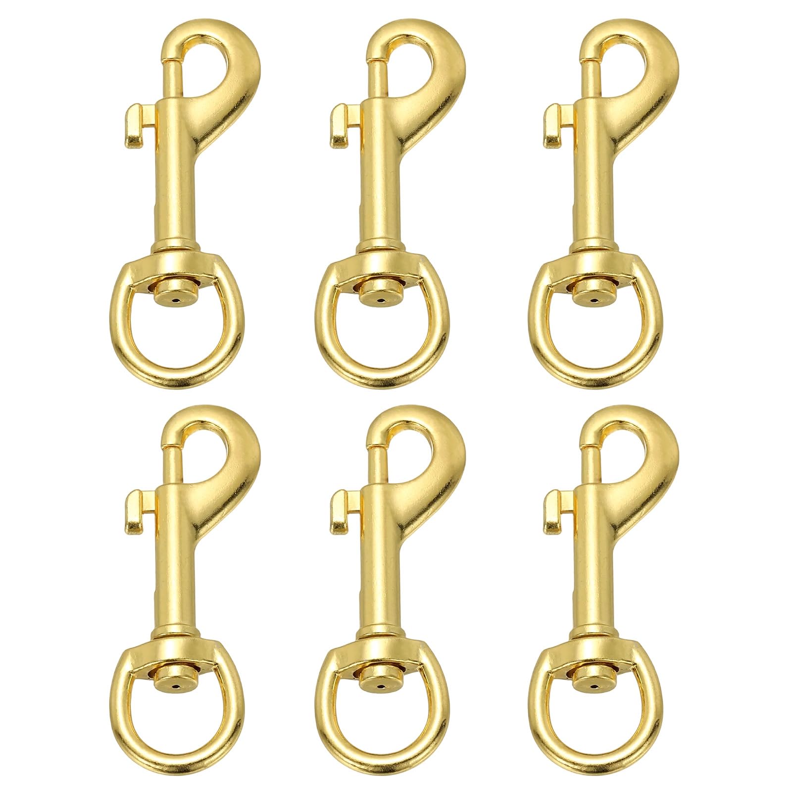Photo 1 of PATIKIL 6Pcs Flag Swivel Snap Clips, 2.7 Inch Heavy Duty Alloy Flag Pole Snaps Hooks Stainless Flagpole Accessories for Rope Hardware Key Chain Leash Leather Craft, Gold Tone
